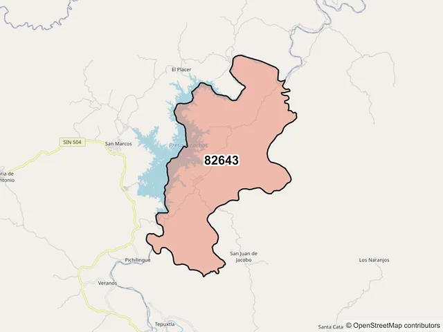 Mapa del código postal 82643, Concordia, Sinaloa