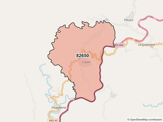 Mapa del código postal 82650, Concordia, Sinaloa