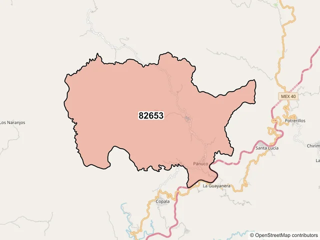 Mapa del código postal 82653, Concordia, Sinaloa