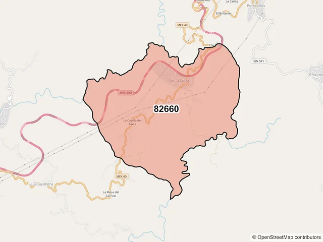 Mapa del código postal 82660, Concordia, Sinaloa