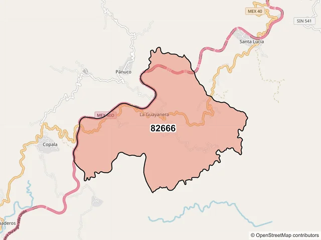 Mapa del código postal 82666, Concordia, Sinaloa