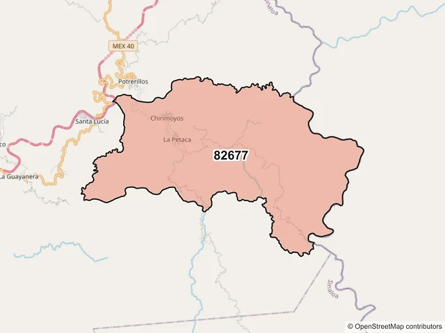 Mapa del código postal 82677, Concordia, Sinaloa