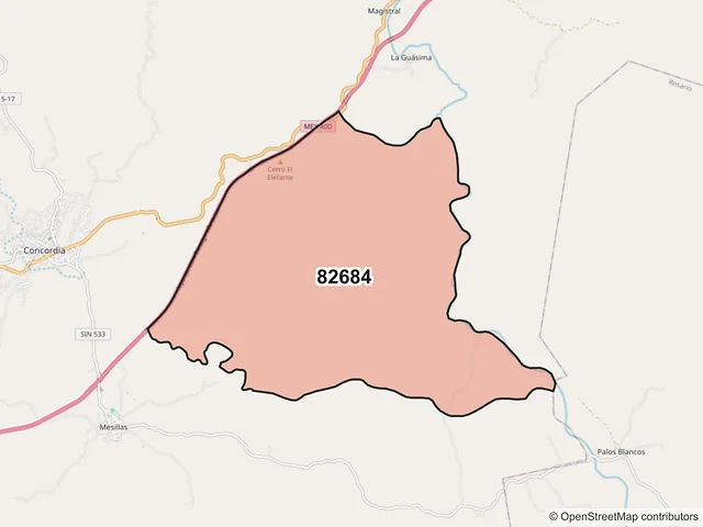 Mapa del código postal 82684, Concordia, Sinaloa