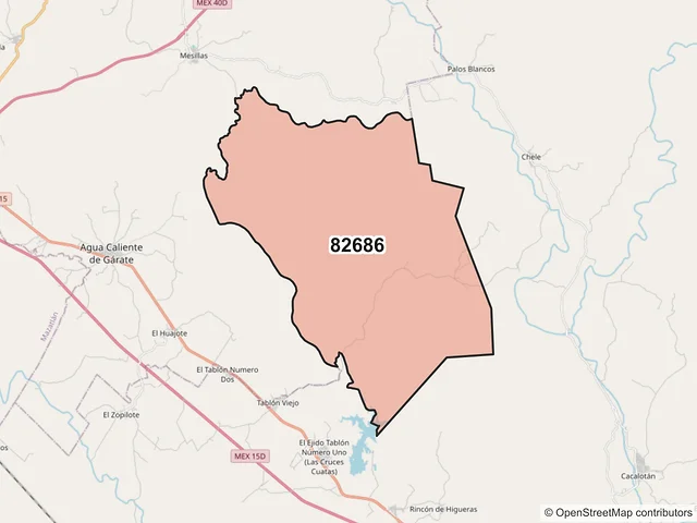 Mapa del código postal 82686, Concordia, Sinaloa