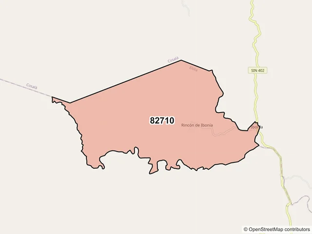 Mapa del código postal 82710, Elota, Sinaloa