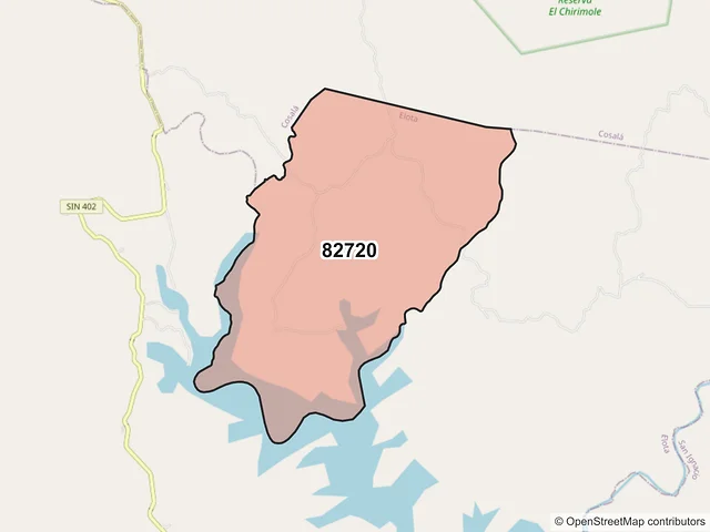 Mapa del código postal 82720, Elota, Sinaloa
