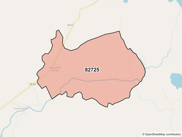 Mapa del código postal 82725, Elota, Sinaloa