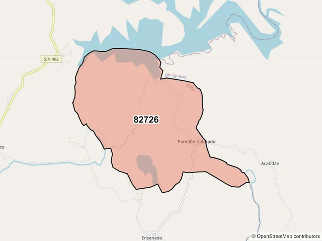Mapa del código postal 82726, Elota, Sinaloa