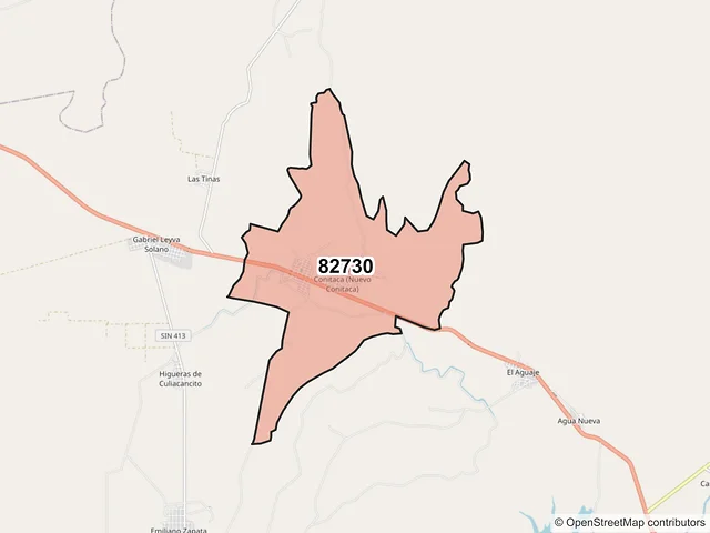 Mapa del código postal 82730, Elota, Sinaloa