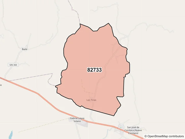 Mapa del código postal 82733, Elota, Sinaloa