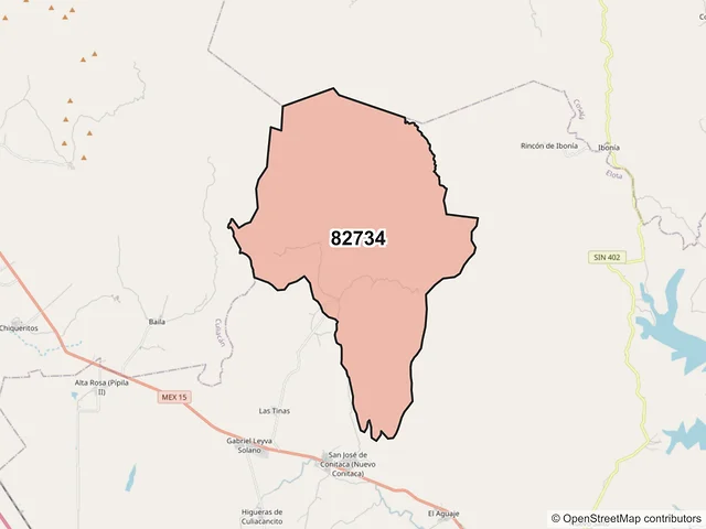 Mapa del código postal 82734, Elota, Sinaloa