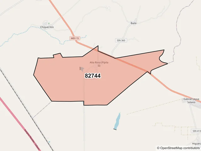 Mapa del código postal 82744, Elota, Sinaloa