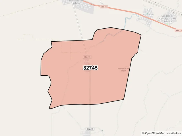 Mapa del código postal 82745, Elota, Sinaloa