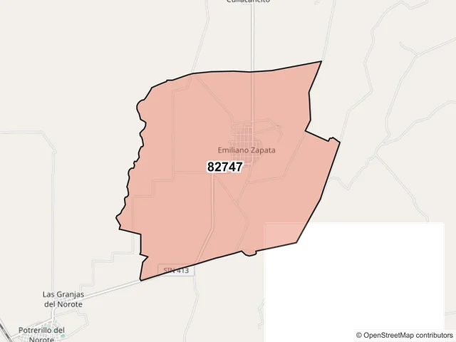 Mapa del código postal 82747, Elota, Sinaloa