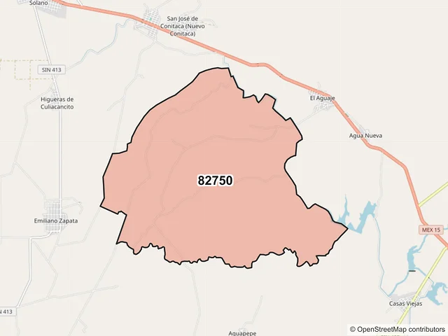 Mapa del código postal 82750, Elota, Sinaloa