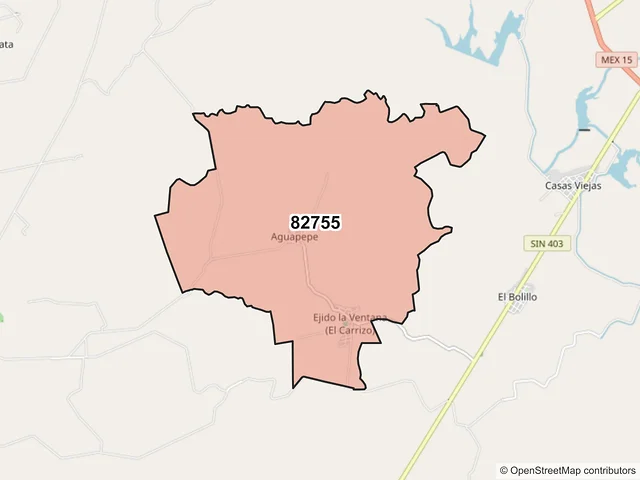 Mapa del código postal 82755, Elota, Sinaloa