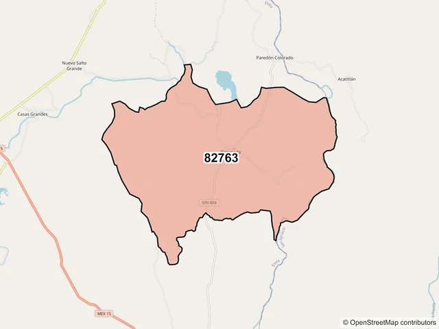 Mapa del código postal 82763, Elota, Sinaloa