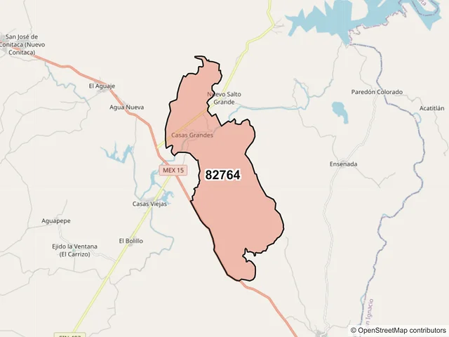 Mapa del código postal 82764, Elota, Sinaloa