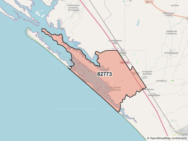 Mapa del código postal 82773, Elota, Sinaloa