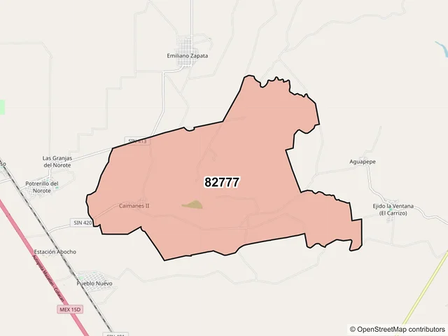 Mapa del código postal 82777, Elota, Sinaloa