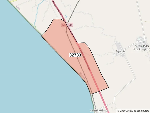 Mapa del código postal 82783, Elota, Sinaloa