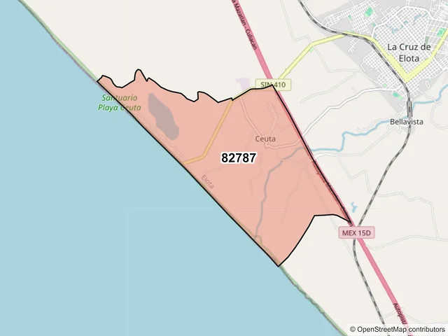 Mapa del código postal 82787, Elota, Sinaloa