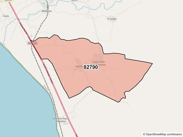 Mapa del código postal 82790, Elota, Sinaloa
