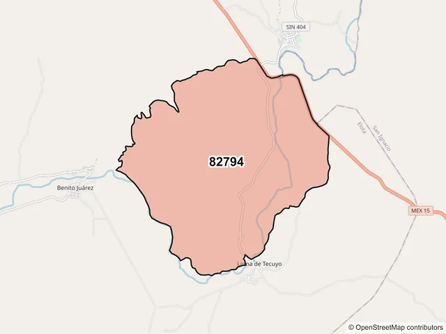 Mapa del código postal 82794, Elota, Sinaloa