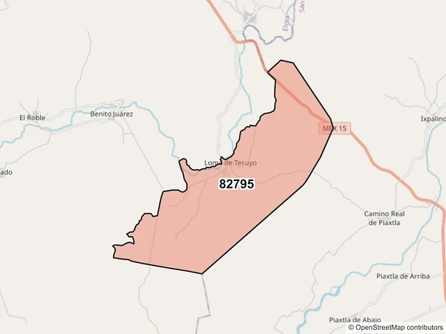 Mapa del código postal 82795, Elota, Sinaloa