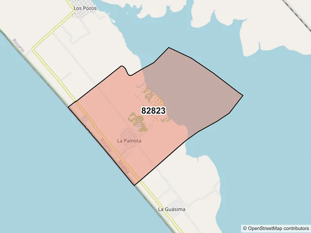 Mapa del código postal 82823, Rosario, Sinaloa