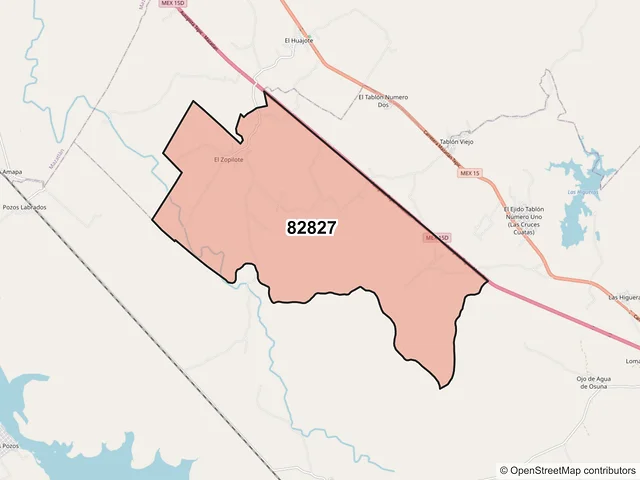 Mapa del código postal 82827, Rosario, Sinaloa