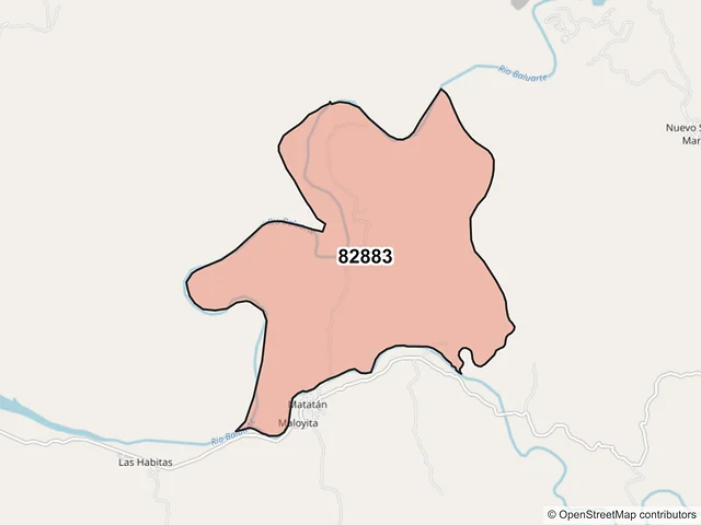 Mapa del código postal 82883, Rosario, Sinaloa