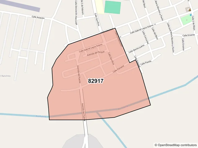 Mapa del código postal 82917, San Ignacio, Sinaloa