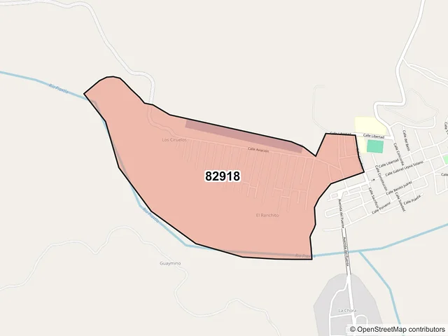 Mapa del código postal 82918, San Ignacio, Sinaloa