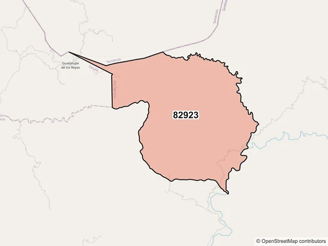 Mapa del código postal 82923, San Ignacio, Sinaloa