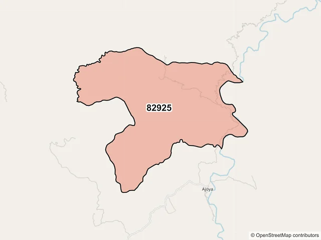 Mapa del código postal 82925, San Ignacio, Sinaloa