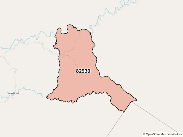 Mapa del código postal 82930, San Ignacio, Sinaloa