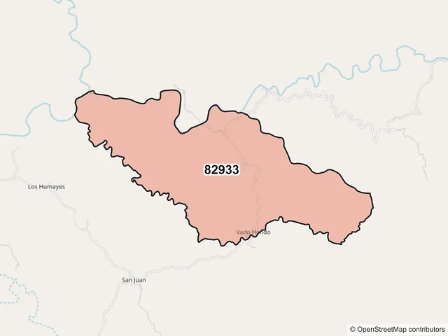 Mapa del código postal 82933, San Ignacio, Sinaloa