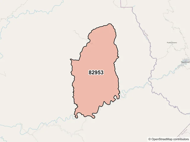 Mapa del código postal 82953, San Ignacio, Sinaloa