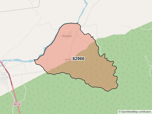 Mapa del código postal 82966, San Ignacio, Sinaloa