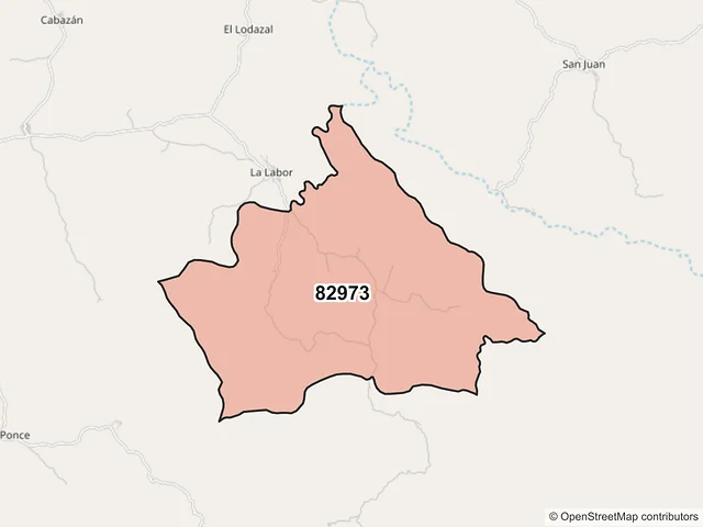 Mapa del código postal 82973, San Ignacio, Sinaloa