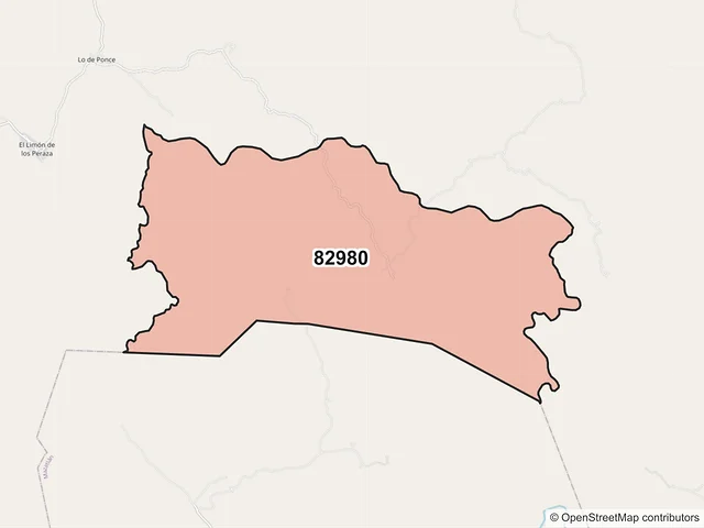 Mapa del código postal 82980, San Ignacio, Sinaloa