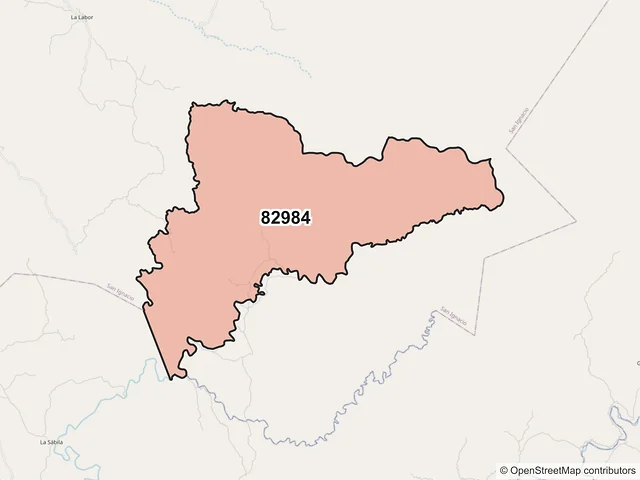 Mapa del código postal 82984, San Ignacio, Sinaloa
