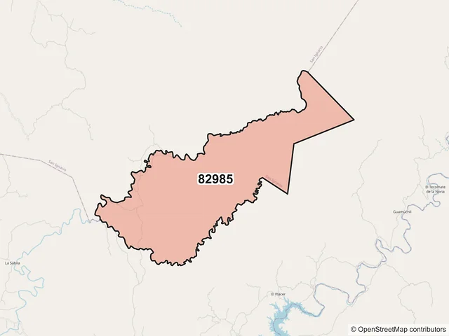 Mapa del código postal 82985, San Ignacio, Sinaloa