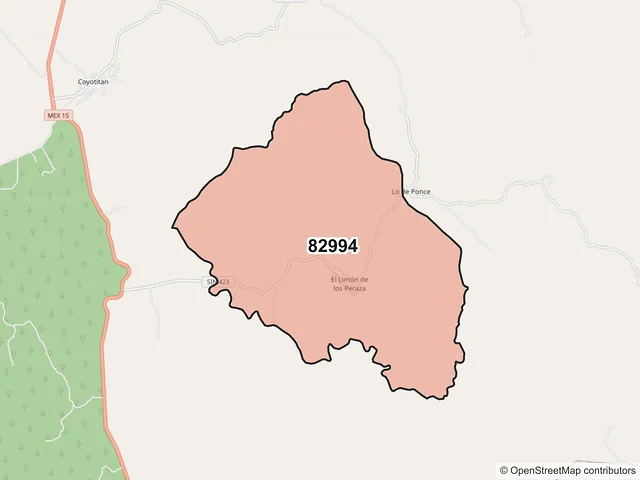 Mapa del código postal 82994, San Ignacio, Sinaloa