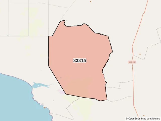 Mapa del código postal 83315, Hermosillo, Sonora