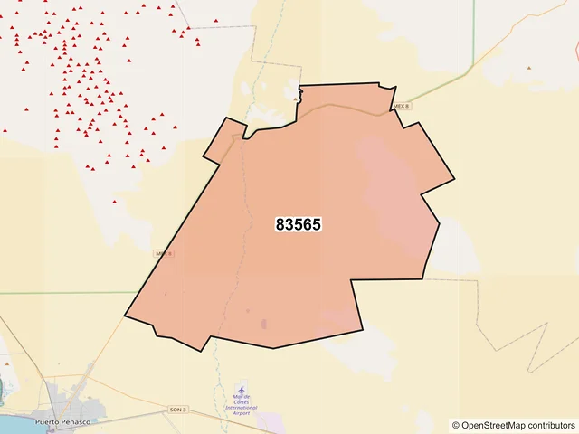 Mapa del código postal 83565, Puerto Peñasco, Sonora