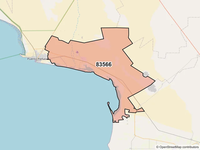 Mapa del código postal 83566, Puerto Peñasco, Sonora