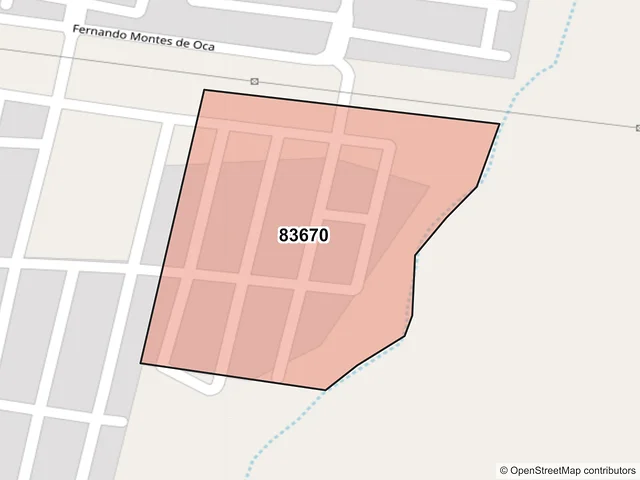 Mapa del código postal 83670, Caborca, Sonora