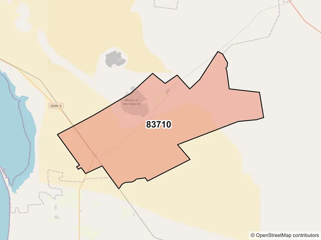 Mapa del código postal 83710, Caborca, Sonora
